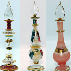 Egyptian Mouth Blown 18k Gold Glass Perfume Bottle